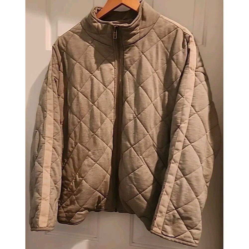 Bagatelle Quilted Coat Gray Jacket Lining Womens Medium Elastic Waist